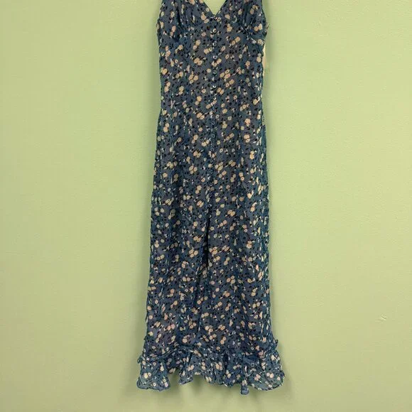 Majorelle quincy midi dress in blue ditsy size xs - Picture 4 of 10